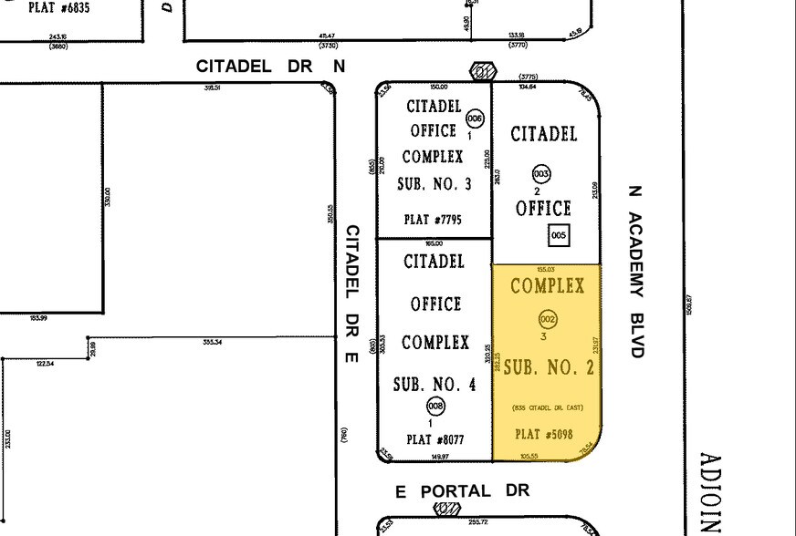 825 E Citadel Dr, Colorado Springs, CO à louer - Plan cadastral – Image 2 sur 9