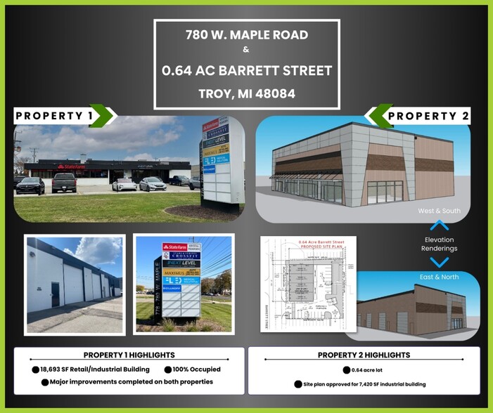780 W. MAPLE ROAD & 0.64 AC BARRETT ST portefeuille de 2 biens à vendre sur LoopNet.fr - Photo de l’immeuble – Image 2 sur 9