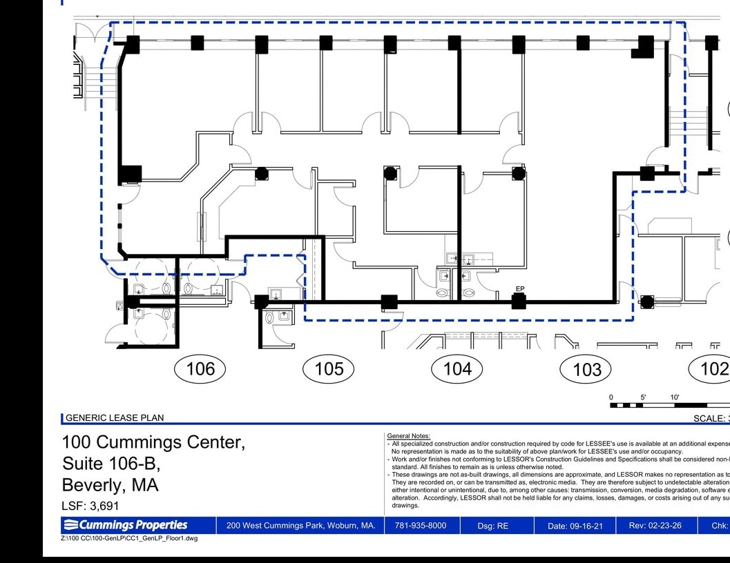 100 Cummings Ctr, Beverly, MA à louer Plan d’étage– Image 1 sur 1