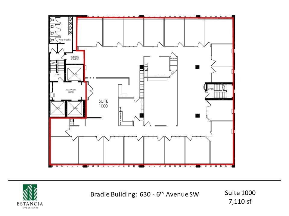 630 6th Ave SW, Calgary, AB à louer Plan d’étage– Image 1 sur 4