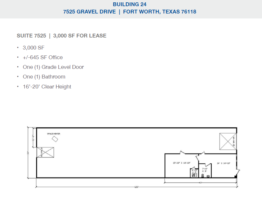 2501-2519 Gravel Dr, Fort Worth, TX à louer Plan d’étage– Image 1 sur 1