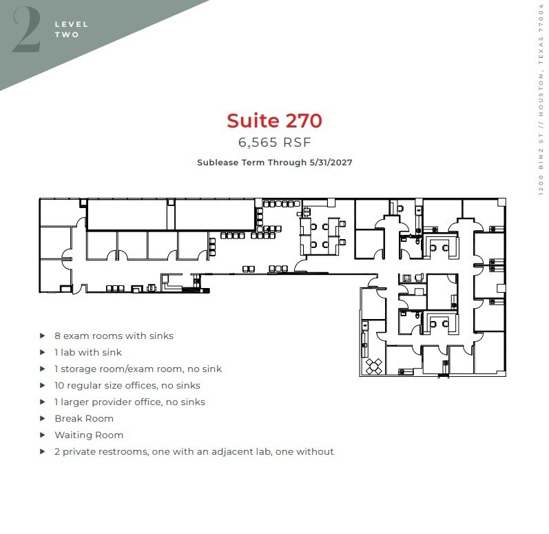 1200 Binz St, Houston, TX à louer Plan d’étage– Image 1 sur 1