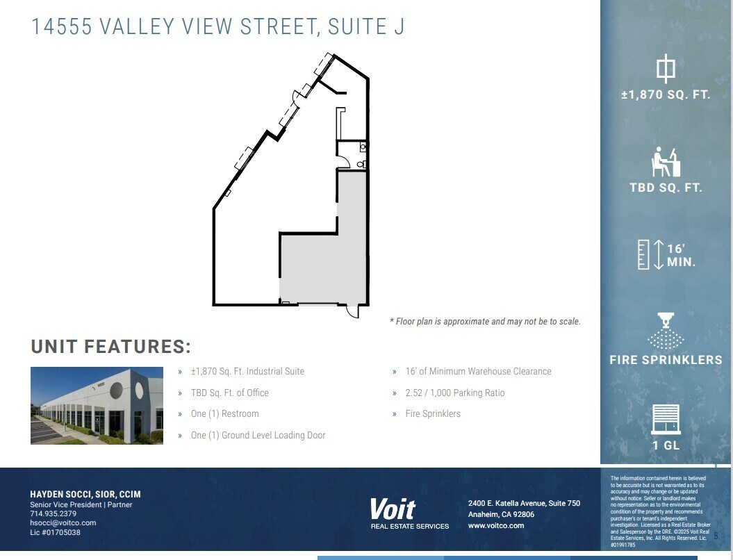 14525 Valley View Ave, Santa Fe Springs, CA à louer Plan d’étage– Image 1 sur 1