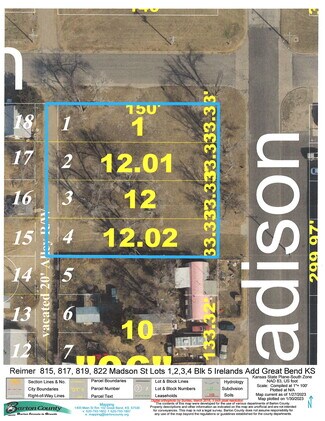 Plus de détails pour 815, 817, 819 & Madison, Great Bend, KS - Terrain à vendre