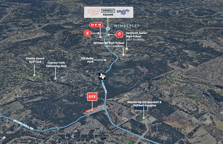 NE Corner of RM 2325 & Jacob's Well Rd, Wimberley, TX à vendre - Photo de l’immeuble – Image 1 sur 13