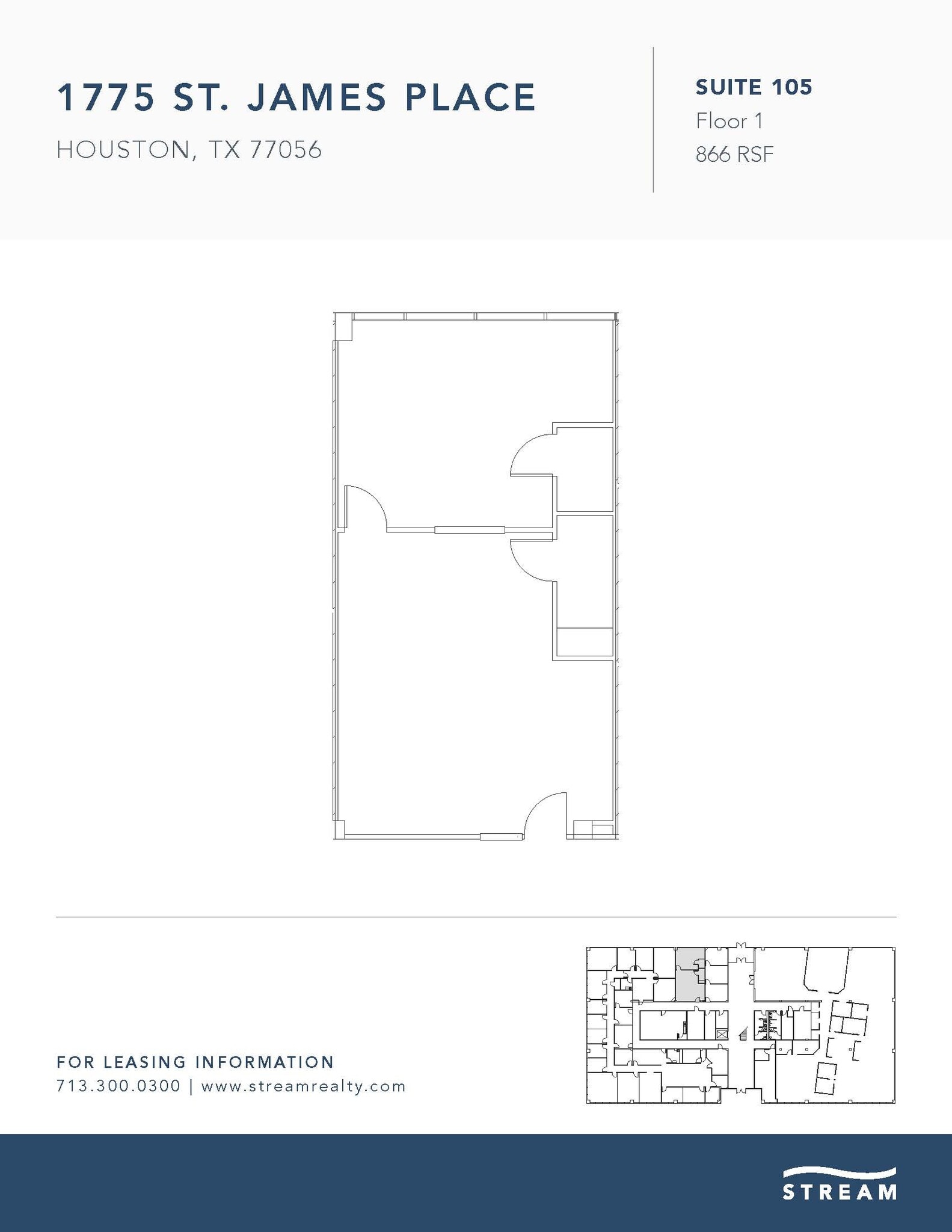 1775 St James Pl, Houston, TX à louer Plan d’étage– Image 1 sur 1