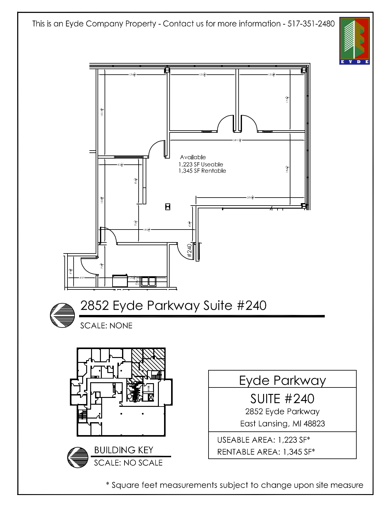 2852 Eyde Pky, East Lansing, MI à louer Plan d’étage– Image 1 sur 1