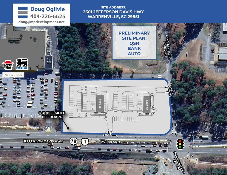2601 Jefferson Davis Hwy, Warrenville, SC à louer - Plan de site – Image 3 sur 4