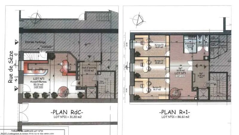 75 Bis Rue De Sèze, Lyon à louer - Plan d’étage – Image 3 sur 4