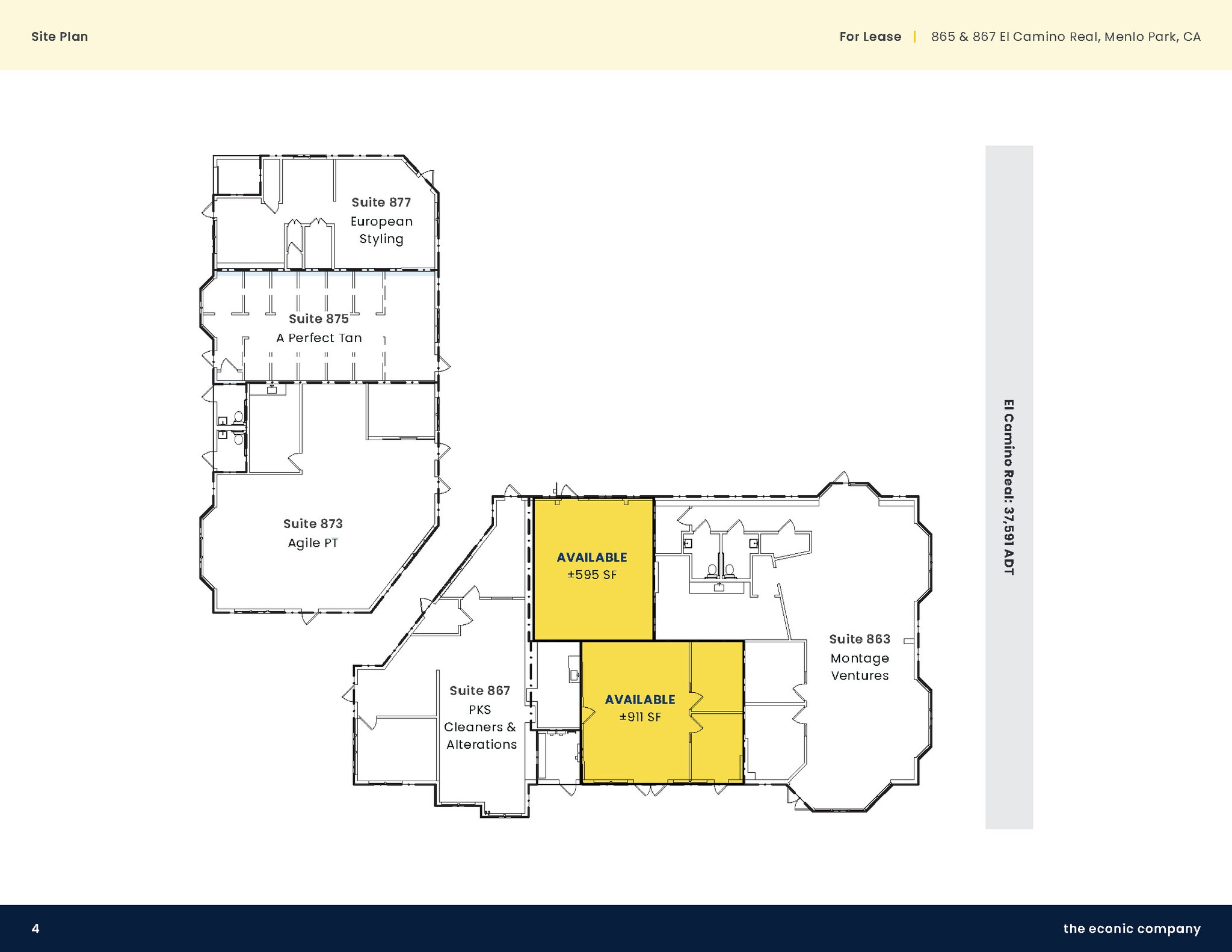 863-877 El Camino Real, Menlo Park, CA à louer Plan de site– Image 1 sur 1