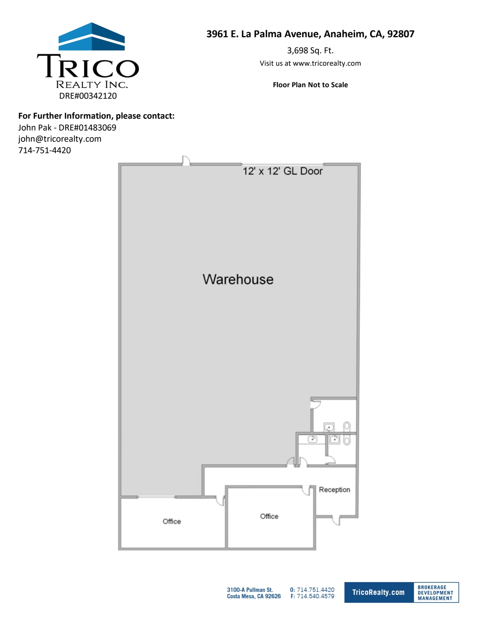 3911-3921 E La Palma Ave, Anaheim, CA à louer Plan d’étage– Image 1 sur 1