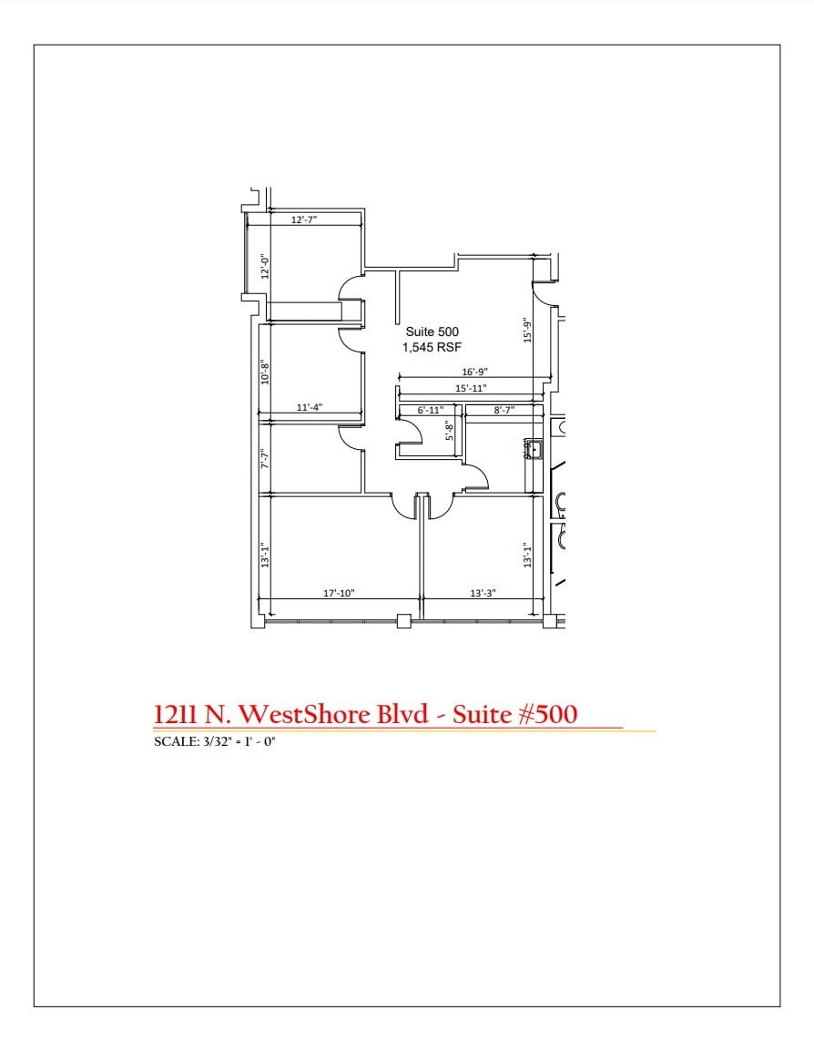 1211 N Westshore Blvd, Tampa, FL à louer Plan d’étage– Image 1 sur 1