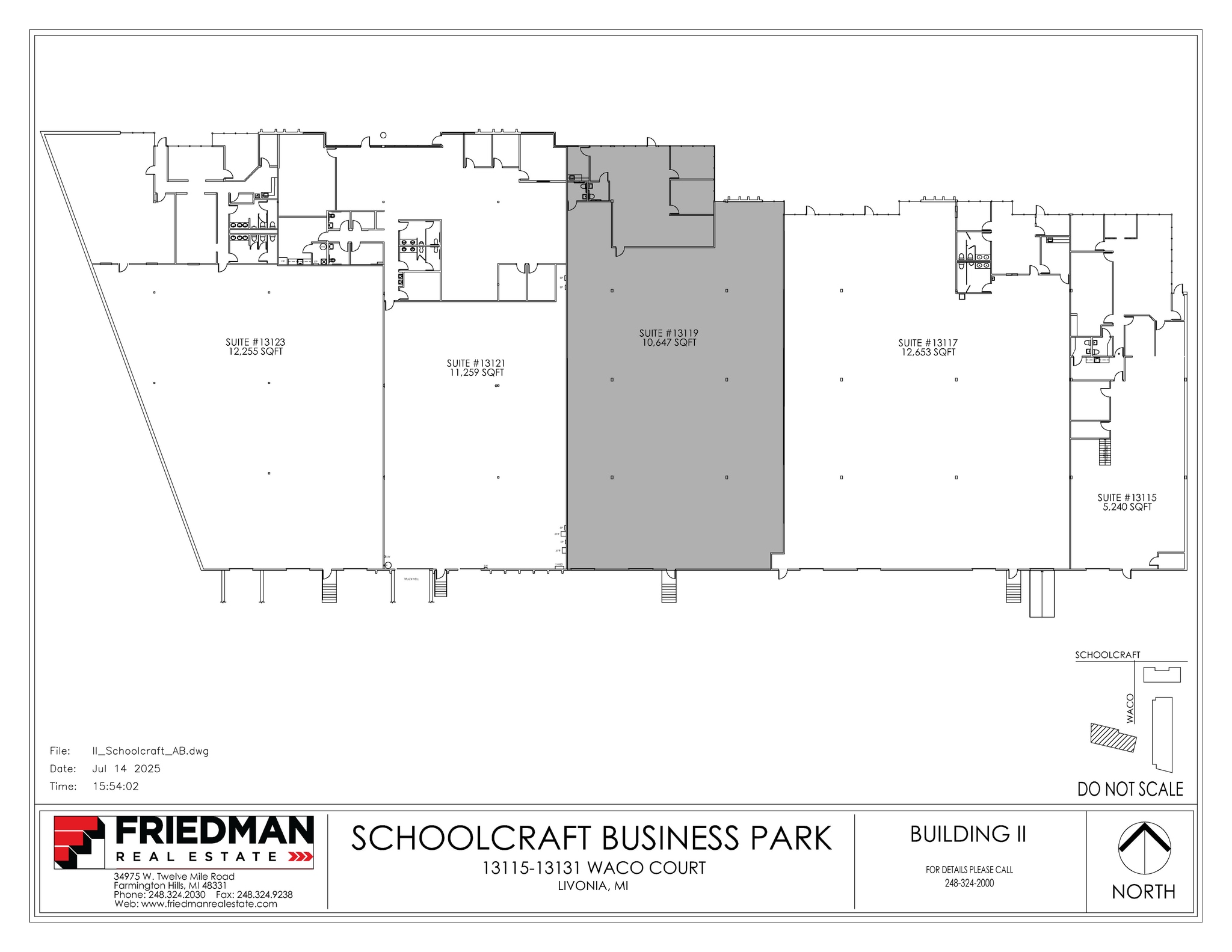 13115-13131 Waco Dr, Livonia, MI à louer Plan d’étage– Image 1 sur 2