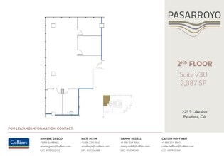 225 S Lake Ave, Pasadena, CA à louer Plan d’étage– Image 1 sur 1