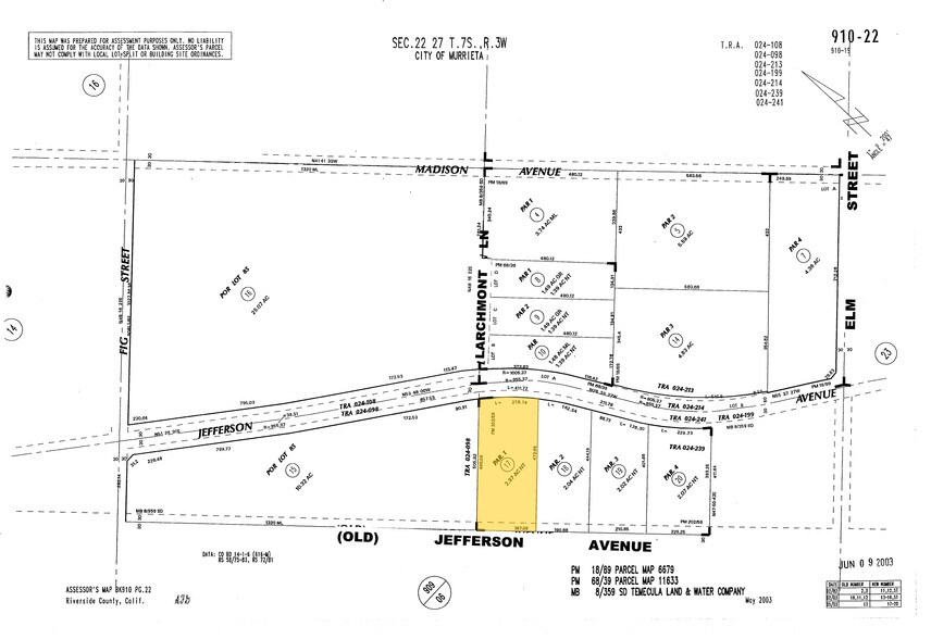 26151 Jefferson Ave, Murrieta, CA à louer - Plan cadastral – Image 2 sur 4
