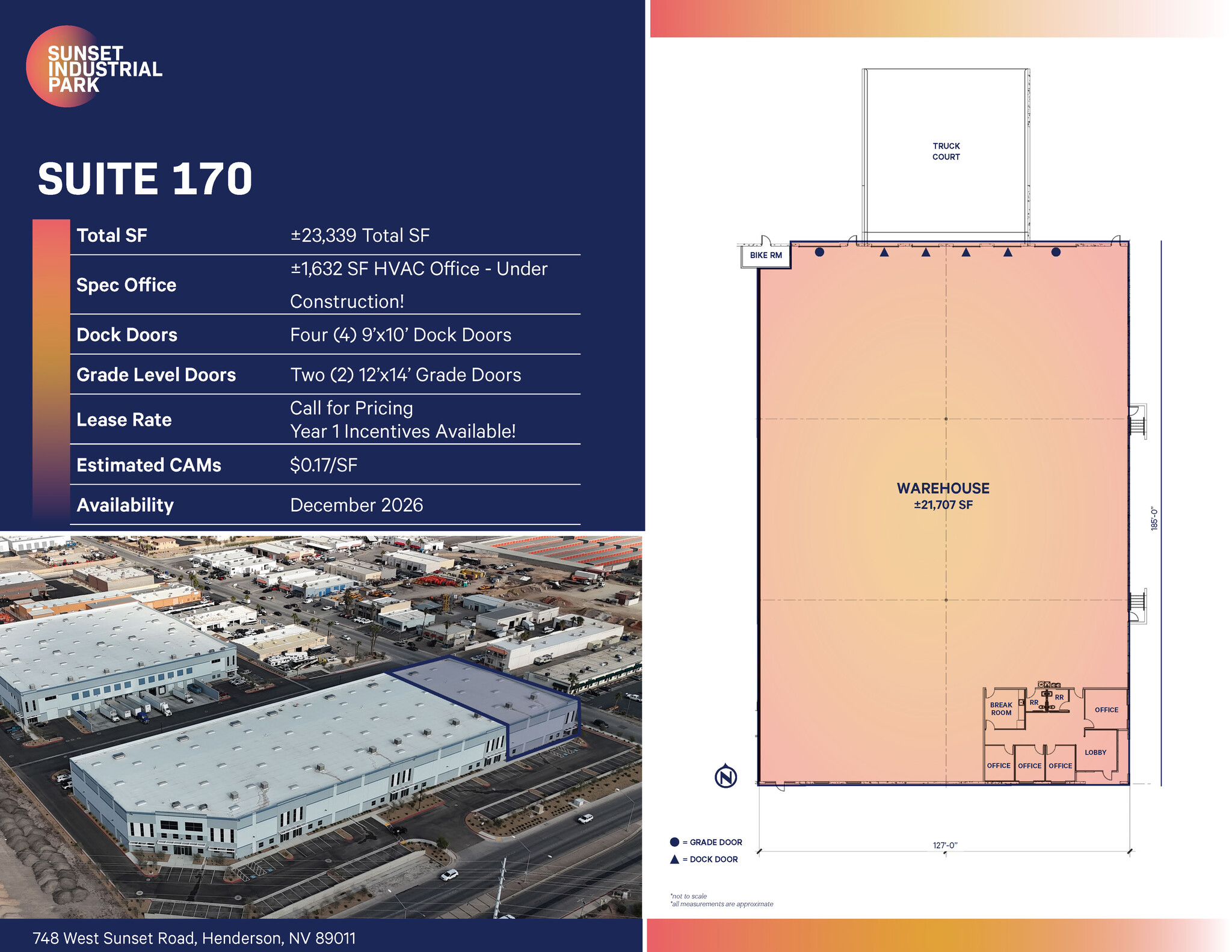 748 W Sunset Rd, Henderson, NV à louer Plan d’étage– Image 1 sur 3