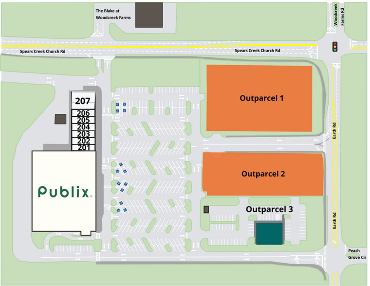 Spear Creek Church & Earth Rd, Elgin, SC à louer - Plan de site – Image 2 sur 2