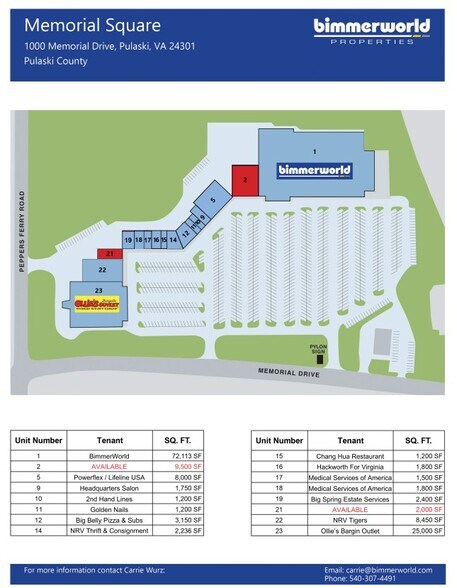 1000-1088 Memorial Dr, Pulaski, VA à louer - Autre – Image 2 sur 9