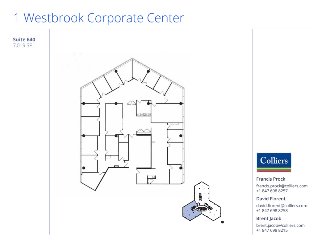 1 Westbrook Corporate Ctr, Westchester, IL à louer Plan d’étage– Image 1 sur 1