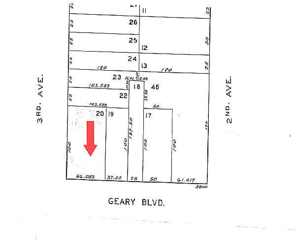 3842-3854 Geary Blvd, San Francisco, CA à vendre - Plan cadastral – Image 2 sur 2