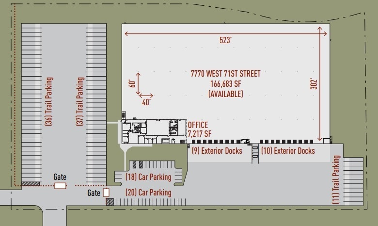 7770 W 71st St, Bridgeview, IL à louer Plan de site– Image 1 sur 1