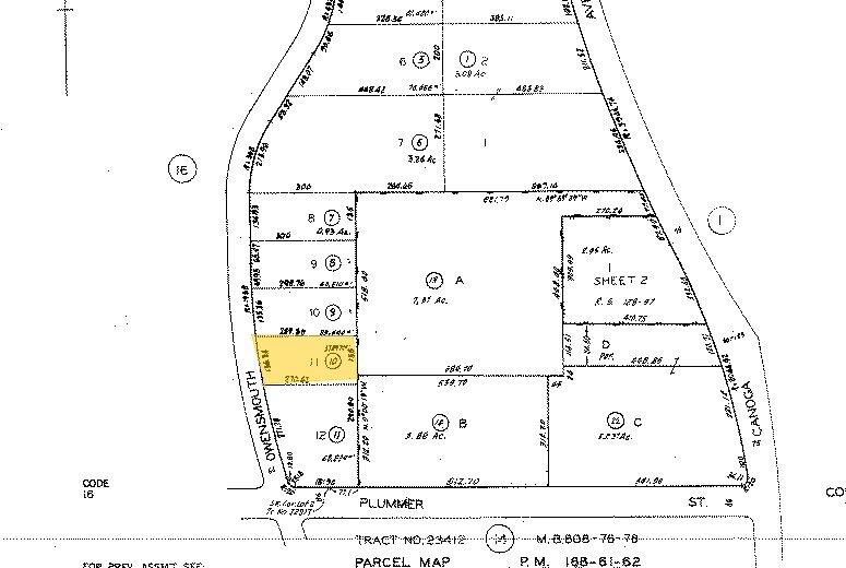 9530-9540 Owensmouth Ave, Chatsworth, CA à louer Plan cadastral– Image 1 sur 3