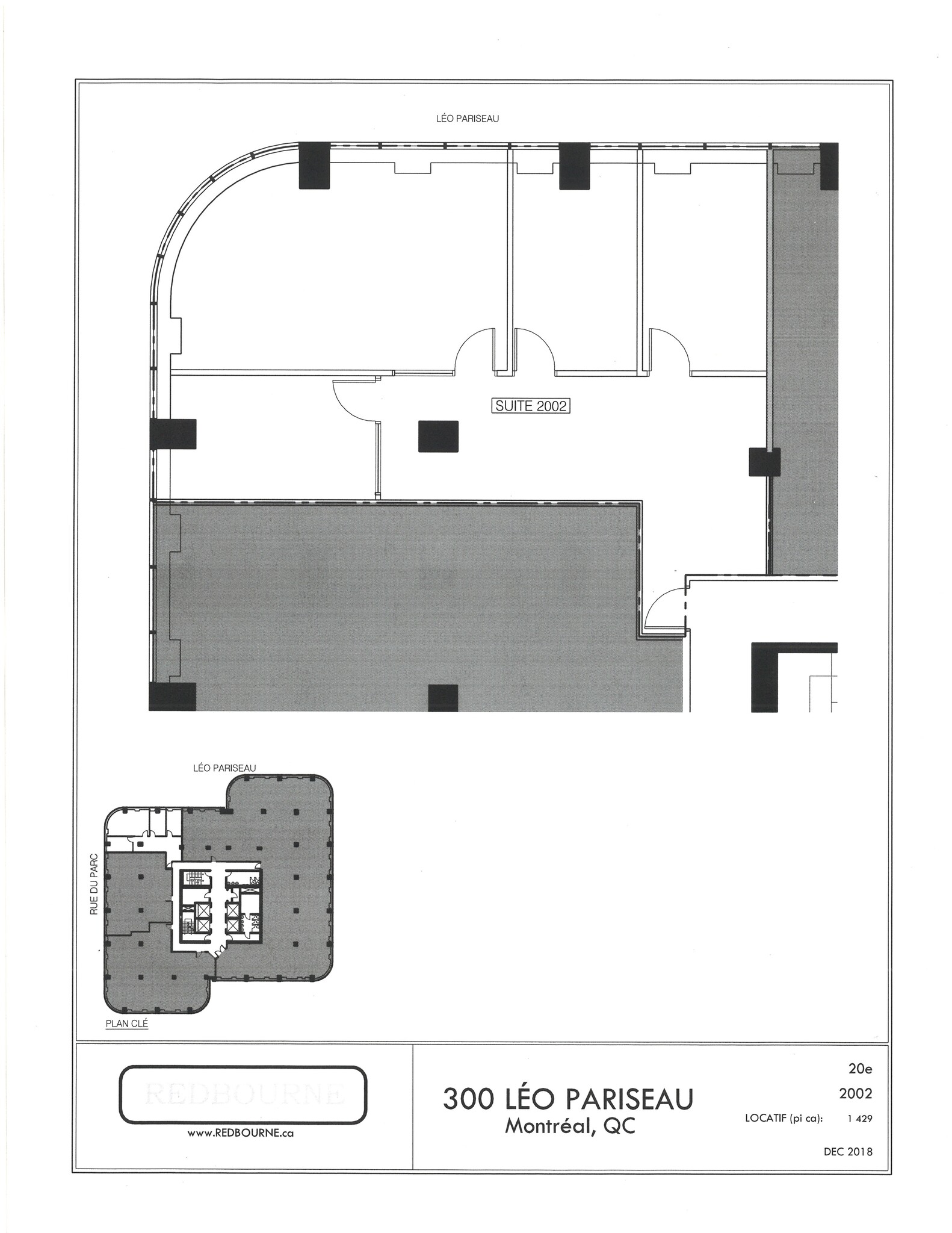 300 Rue Léo-Pariseau, Montréal, QC à louer Plan de site– Image 1 sur 1