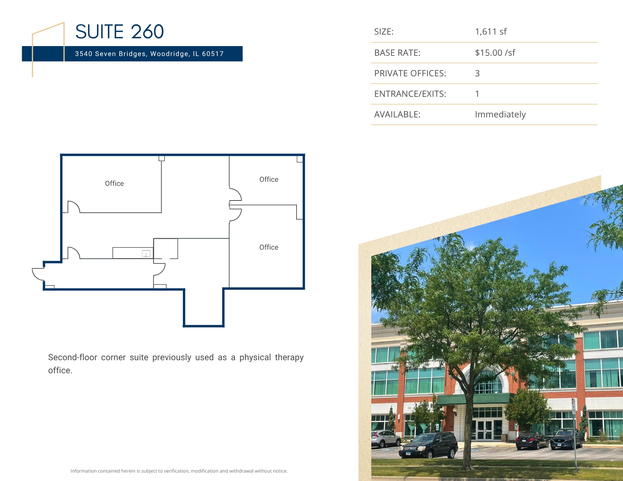 3540 Seven Bridges Dr, Woodridge, IL à louer Plan d’étage– Image 1 sur 1