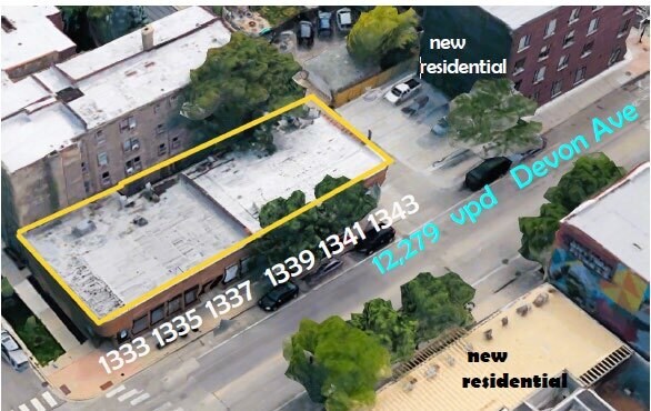 1333-1343 W Devon Ave, Chicago, IL à vendre - Aérien – Image 2 sur 15