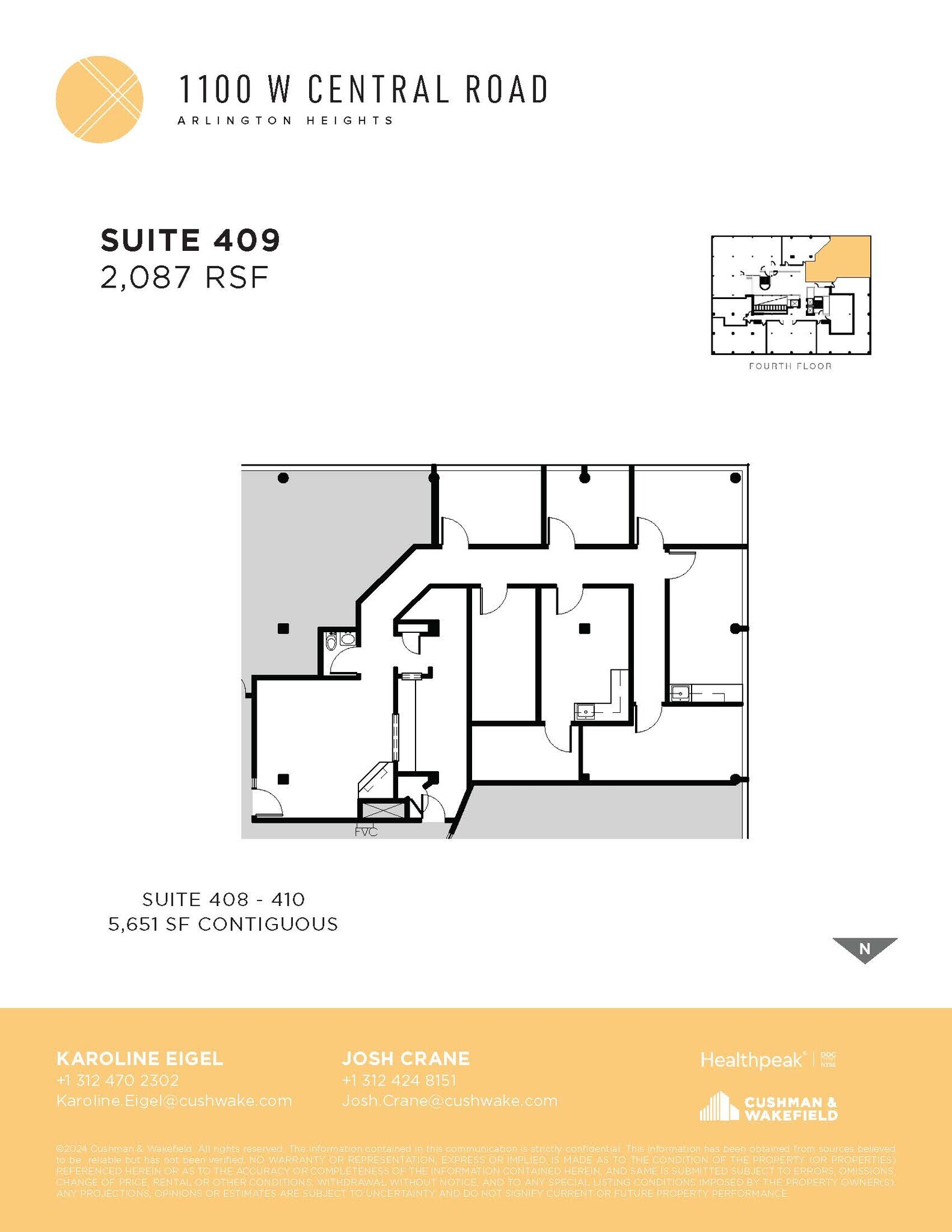1100 W Central Rd, Arlington Heights, IL à louer Plan d’étage– Image 1 sur 2