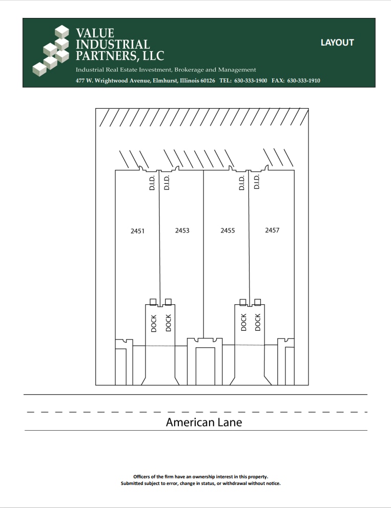 2451-2457 American Ln, Elk Grove Village, IL à louer Plan d’étage– Image 1 sur 2