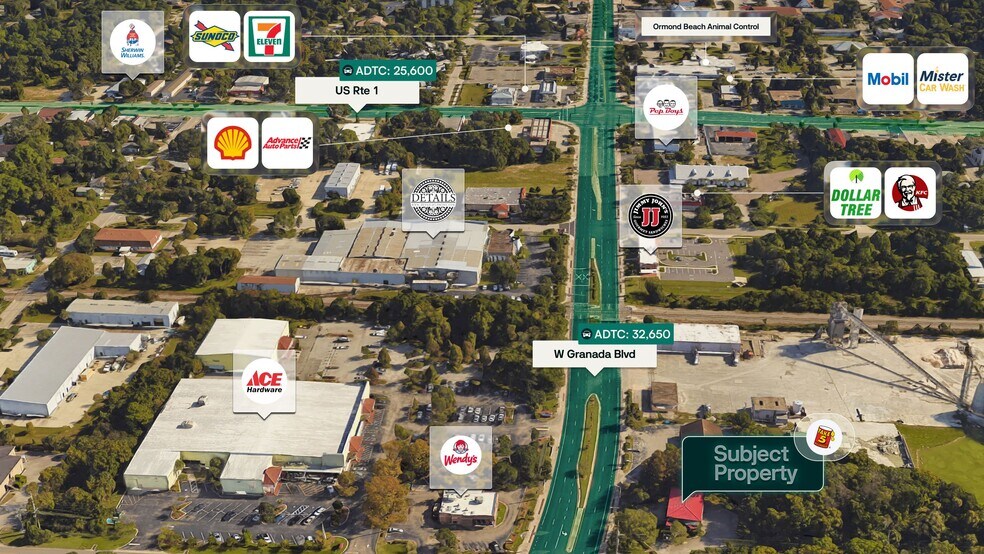 340 W Granada Blvd, Ormond Beach, FL à vendre - Aérien – Image 3 sur 3