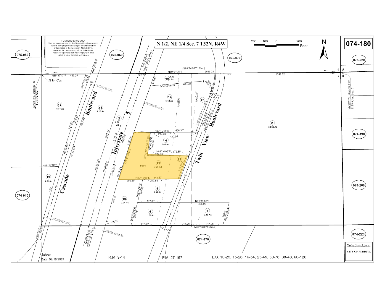 2820 Twin View Blvd, Redding, CA à vendre Plan cadastral– Image 1 sur 2