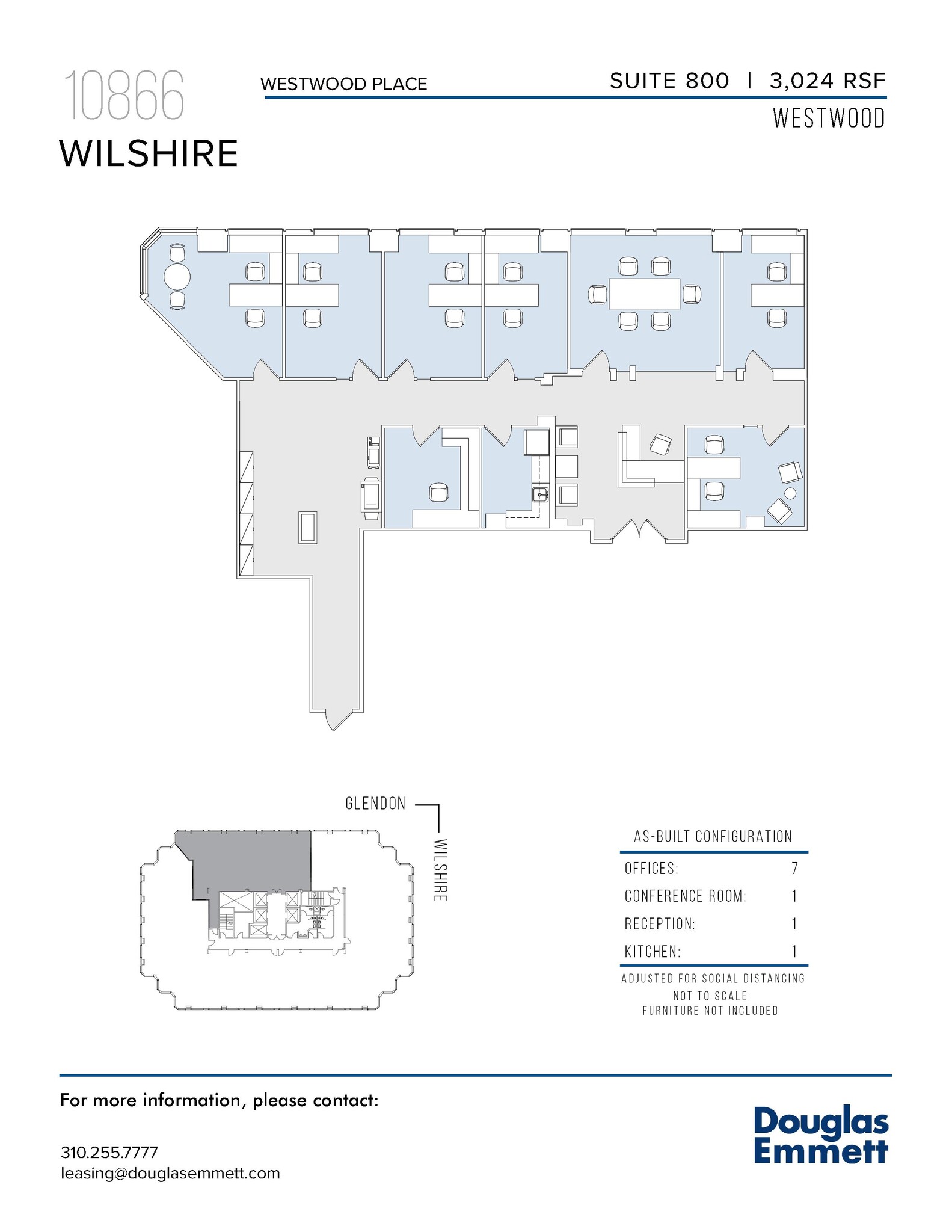 10866 Wilshire Blvd, Los Angeles, CA à louer Plan d’étage– Image 1 sur 1
