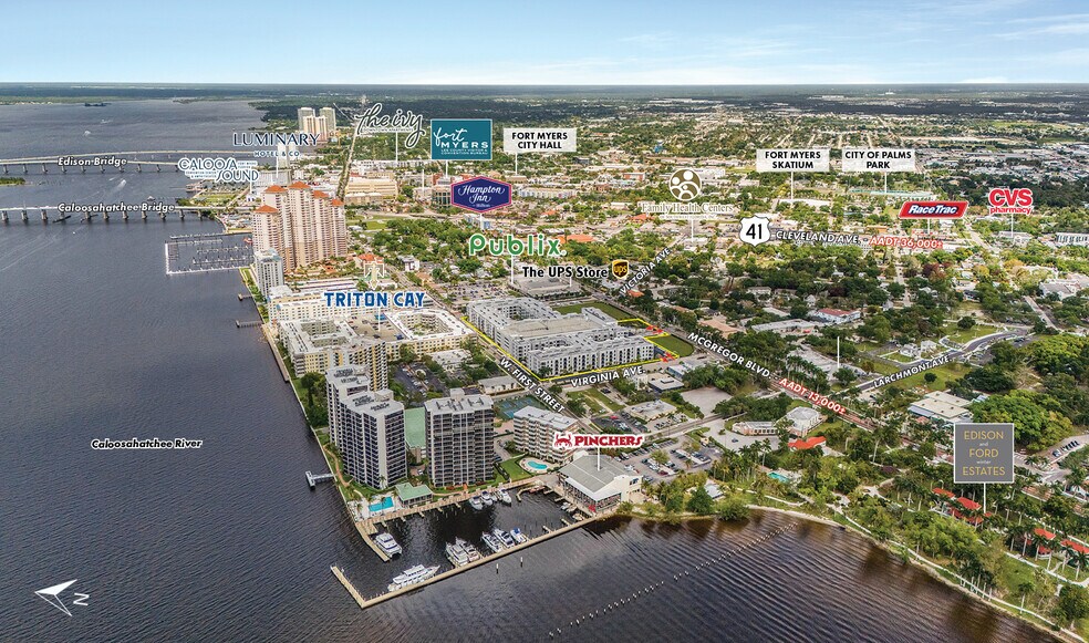 2250 McGregor Blvd, Fort Myers, FL à louer - Aérien – Image 3 sur 7