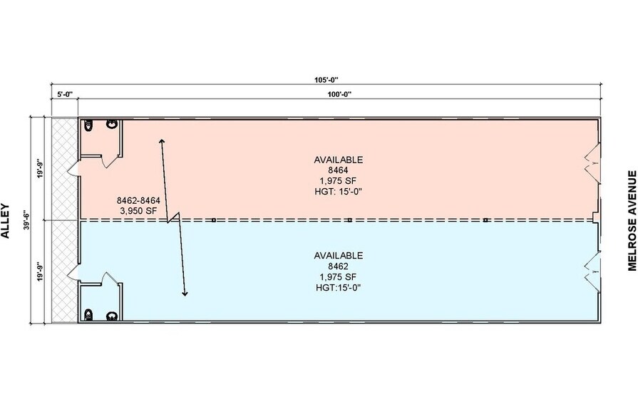 8462 Melrose Ave, Los Angeles, CA à louer - Plan d’étage – Image 2 sur 6