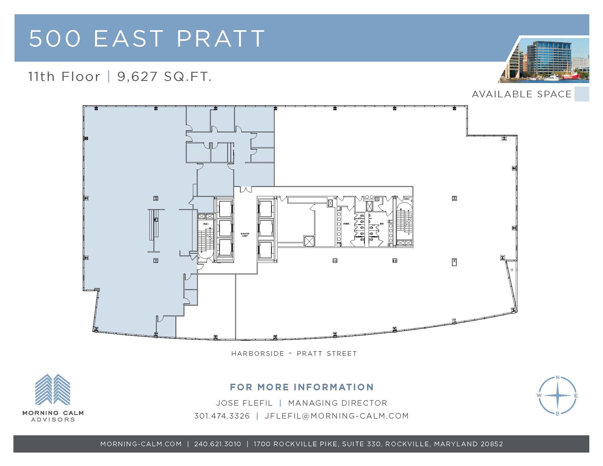 500 E Pratt St, Baltimore, MD à louer Plan d’étage– Image 1 sur 1