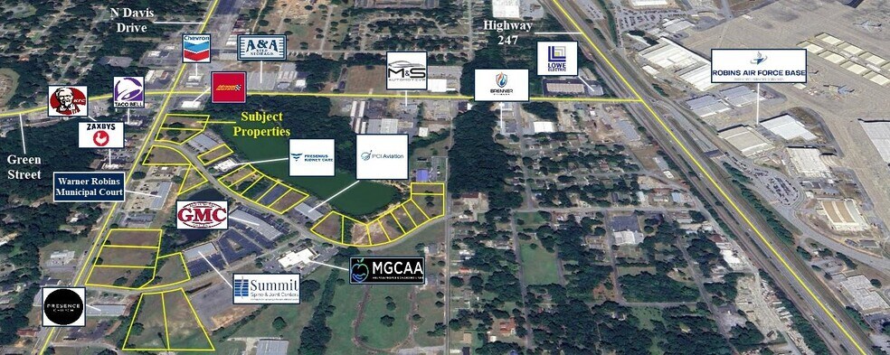 N Davis Dr, Warner Robins, GA à vendre - Aérien – Image 2 sur 2