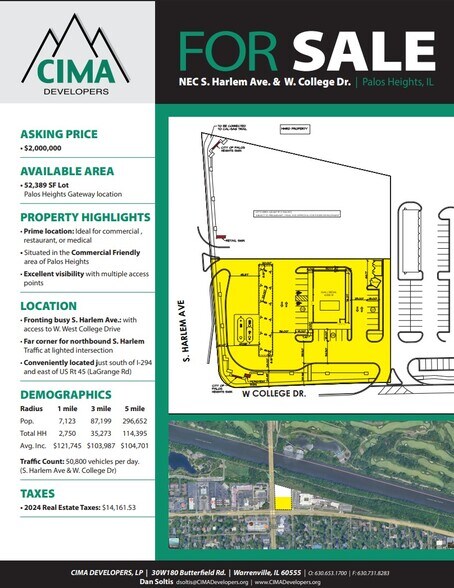 NEC S Harlem Ave & W College Dr, Palos Heights, IL à vendre - Photo de l’immeuble – Image 2 sur 3