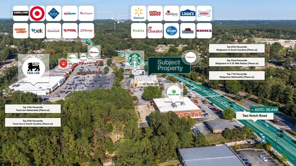9001 Two Notch Rd, Columbia, SC à vendre - Aérien – Image 2 sur 3