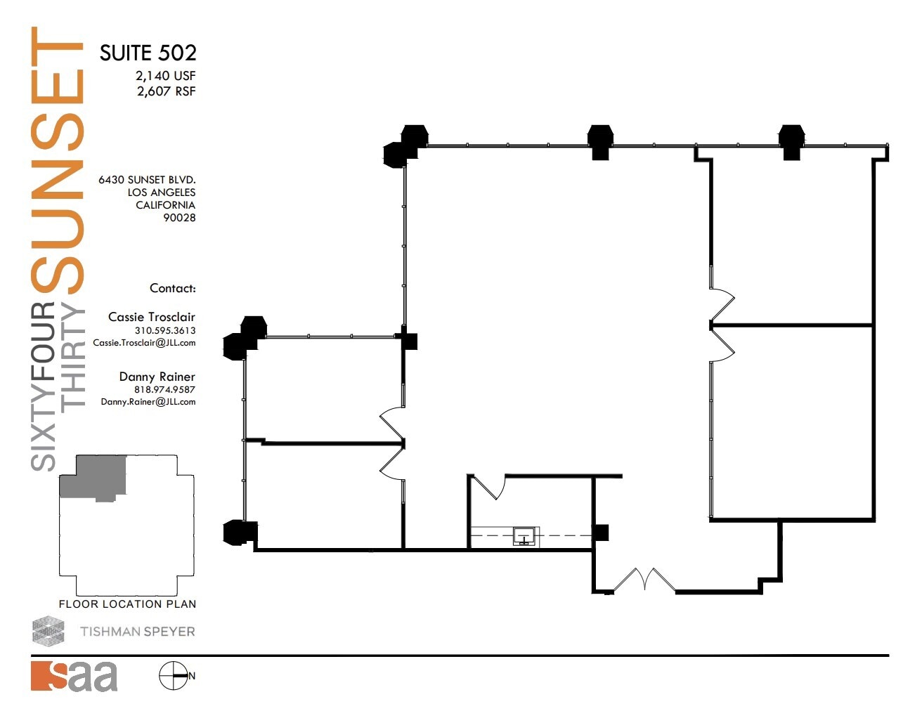 6430 W Sunset Blvd, Los Angeles, CA à louer Plan d’étage– Image 1 sur 1