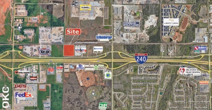 S Sunnylane Rd & Interstate 240 Service Rd, Oklahoma City, OK - VUE AÉRIENNE  vue de carte
