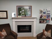Electric Fireplace in the waiting room