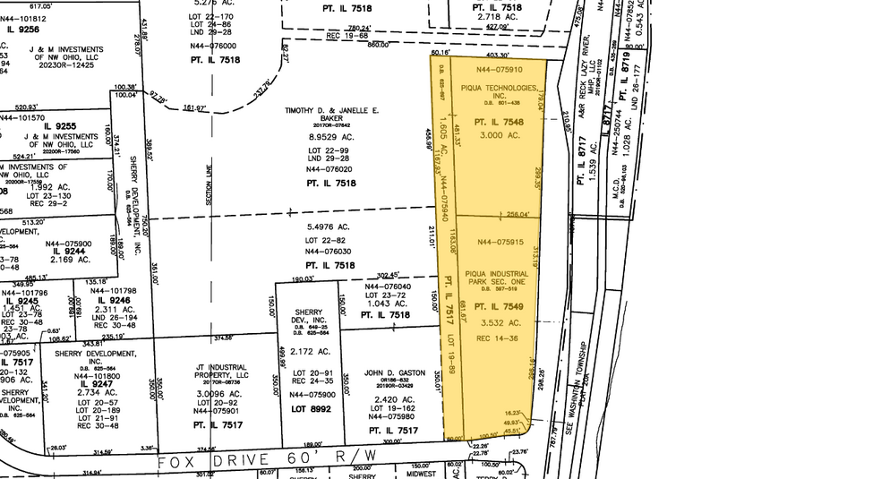 1620 S Main St, Piqua, OH à louer - Plan cadastral – Image 2 sur 2