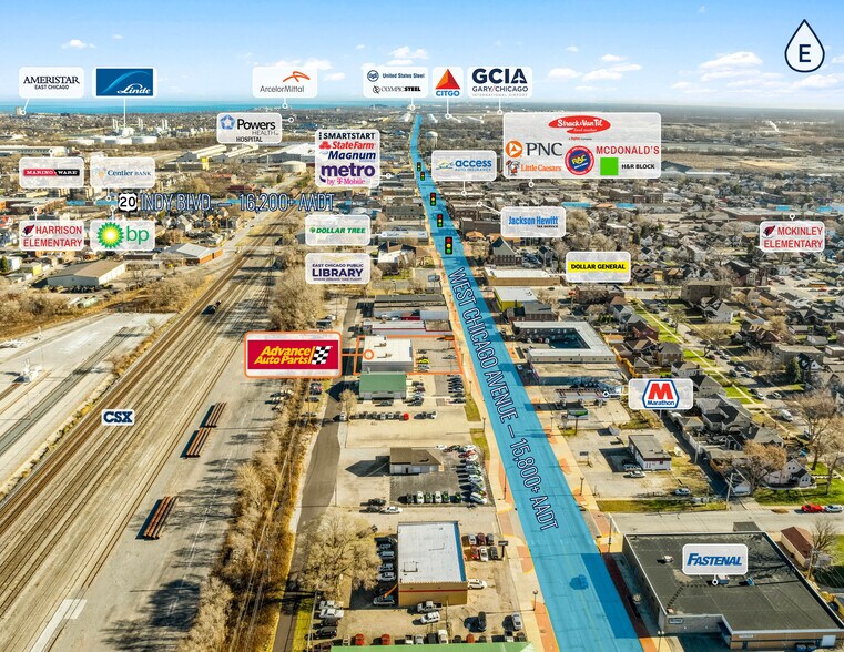 1200 W Chicago Ave, East Chicago, IN à vendre - Aérien – Image 2 sur 5