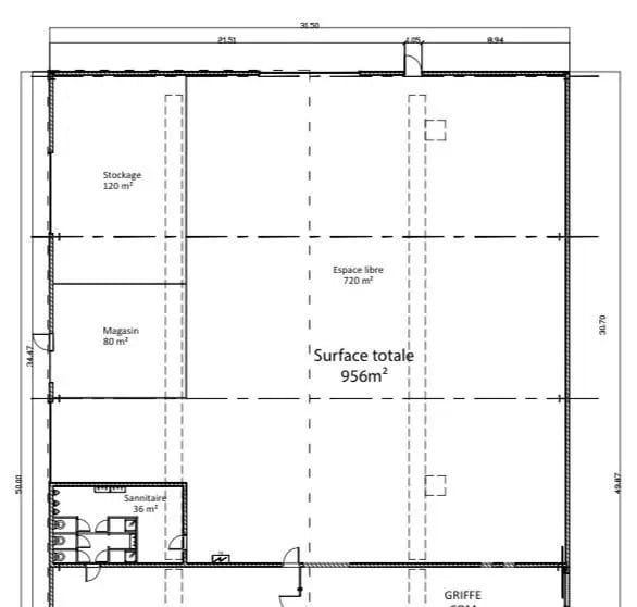 Local d'activités dans Hagetmau à vendre - Plan d’étage – Image 2 sur 3