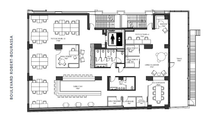 1211 Boul Robert-Bourassa, Montréal, QC H3B 3A7 - Lot 200 -  - Plan d’étage - Image 1 of 1