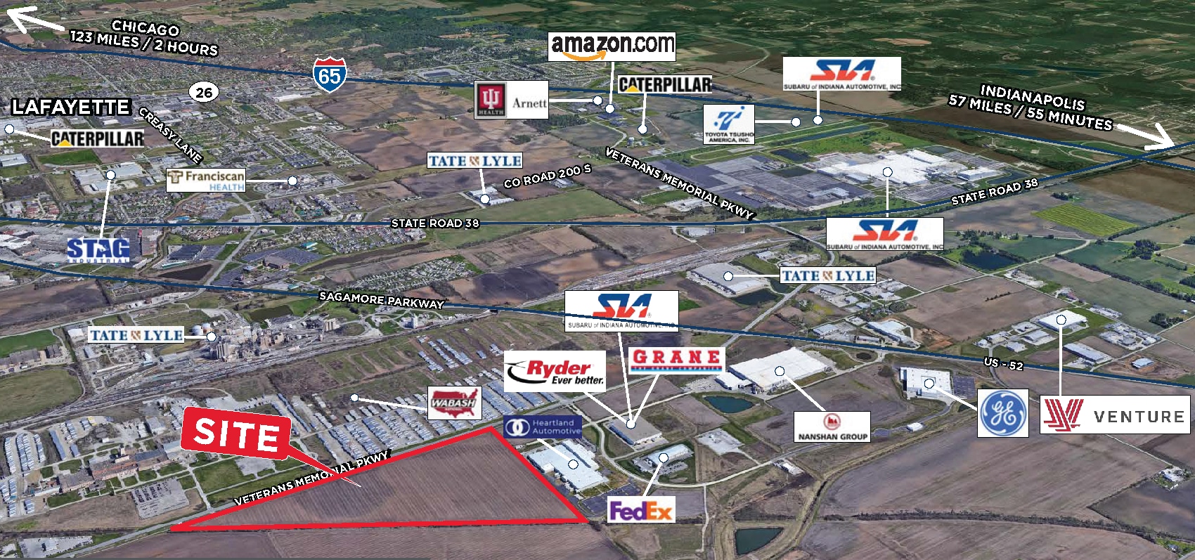 3601 Veterans Memorial Pky S, Lafayette, IN à vendre Aérien– Image 1 sur 4