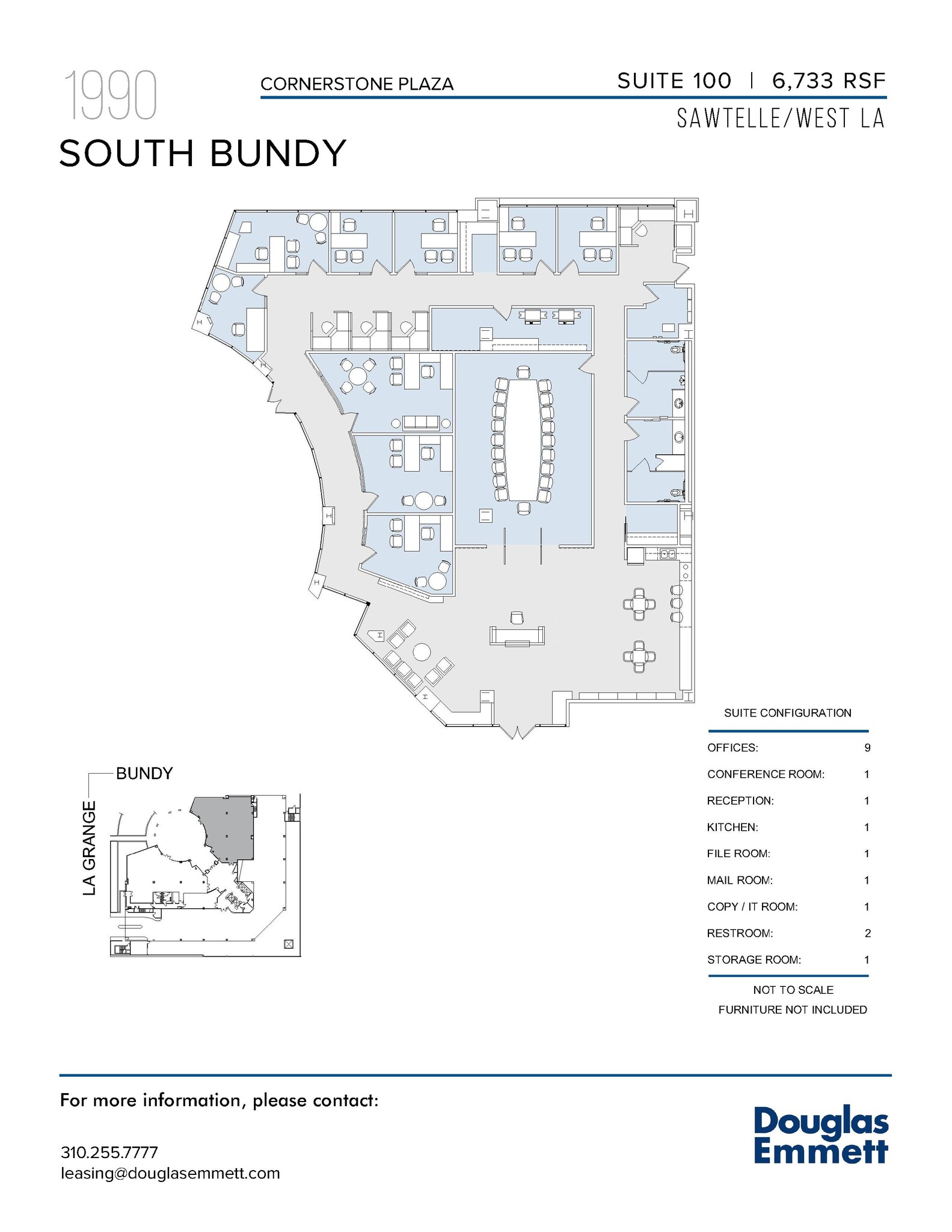 1990 S Bundy Dr, Los Angeles, CA à louer Plan d’étage– Image 1 sur 1