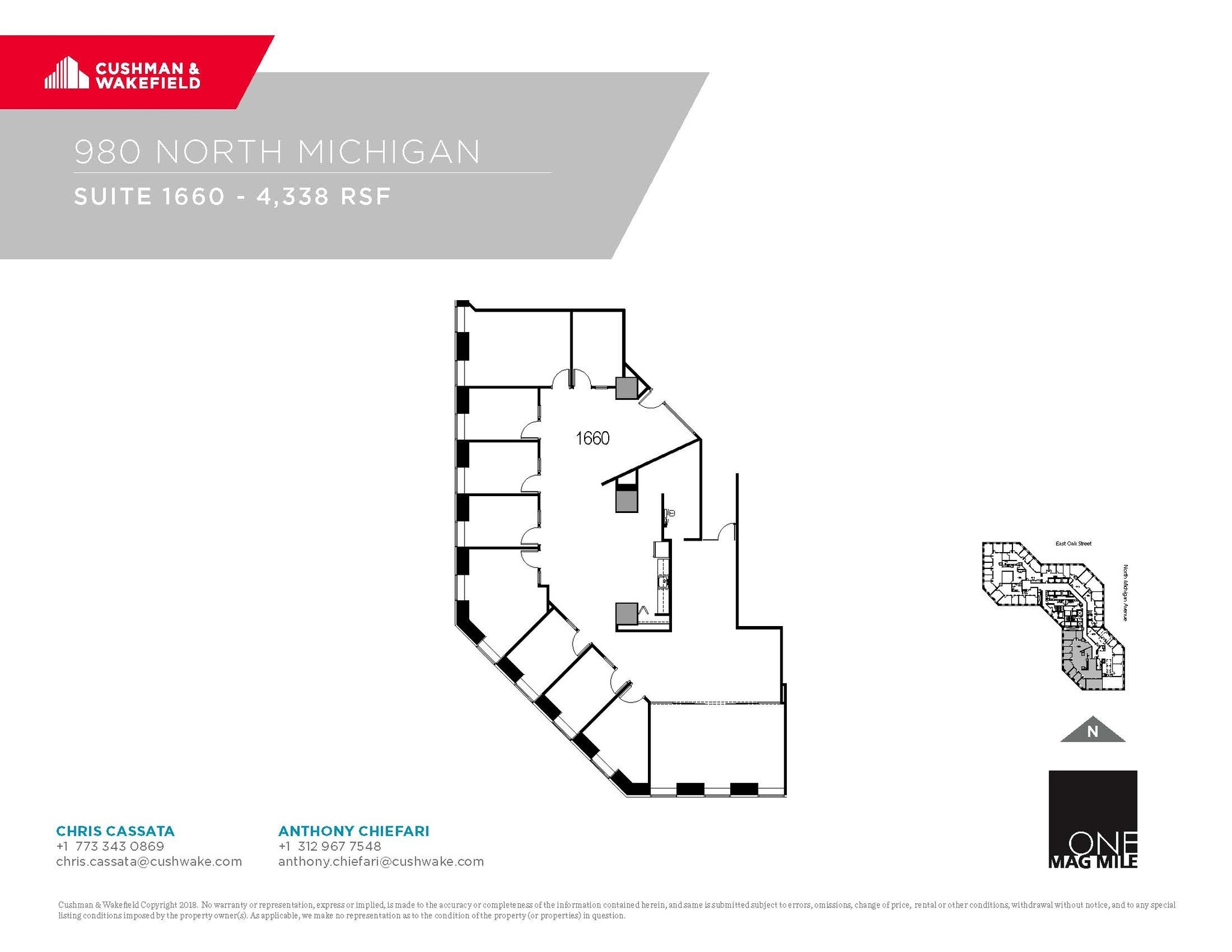 980 N Michigan Ave, Chicago, IL à louer Plan d’étage– Image 1 sur 1